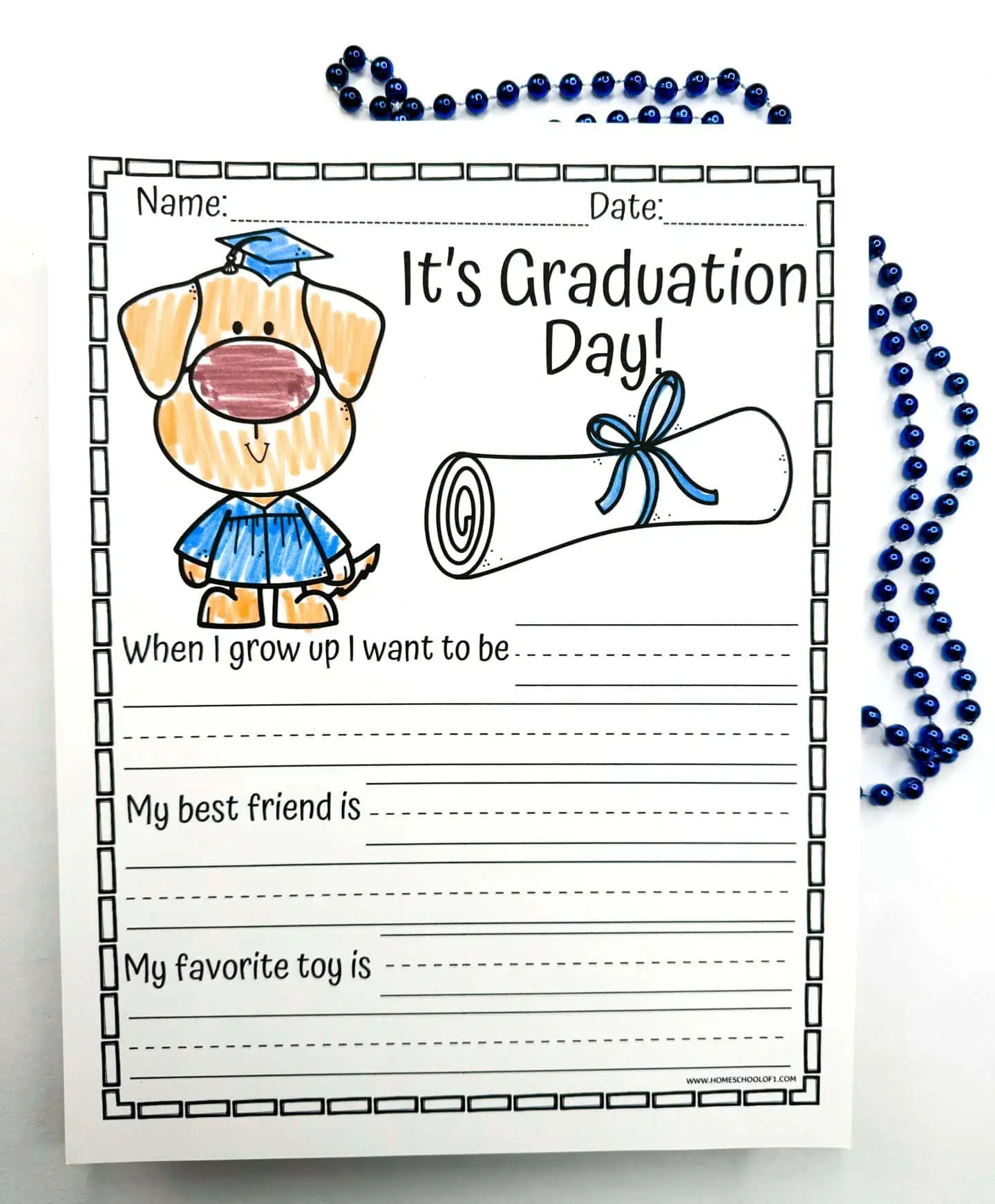 graduation day writing worksheet