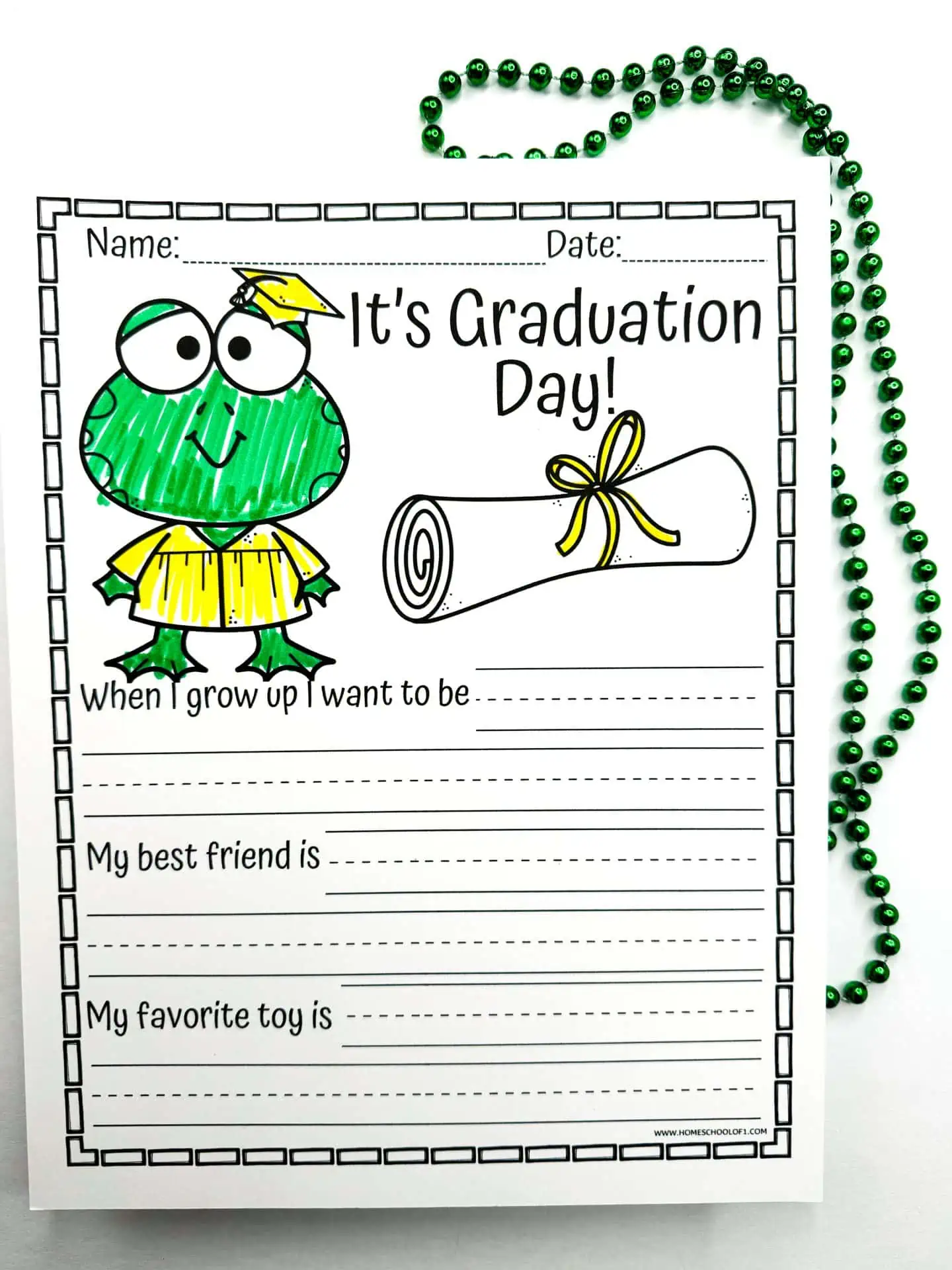 kindergarten graduation worksheet