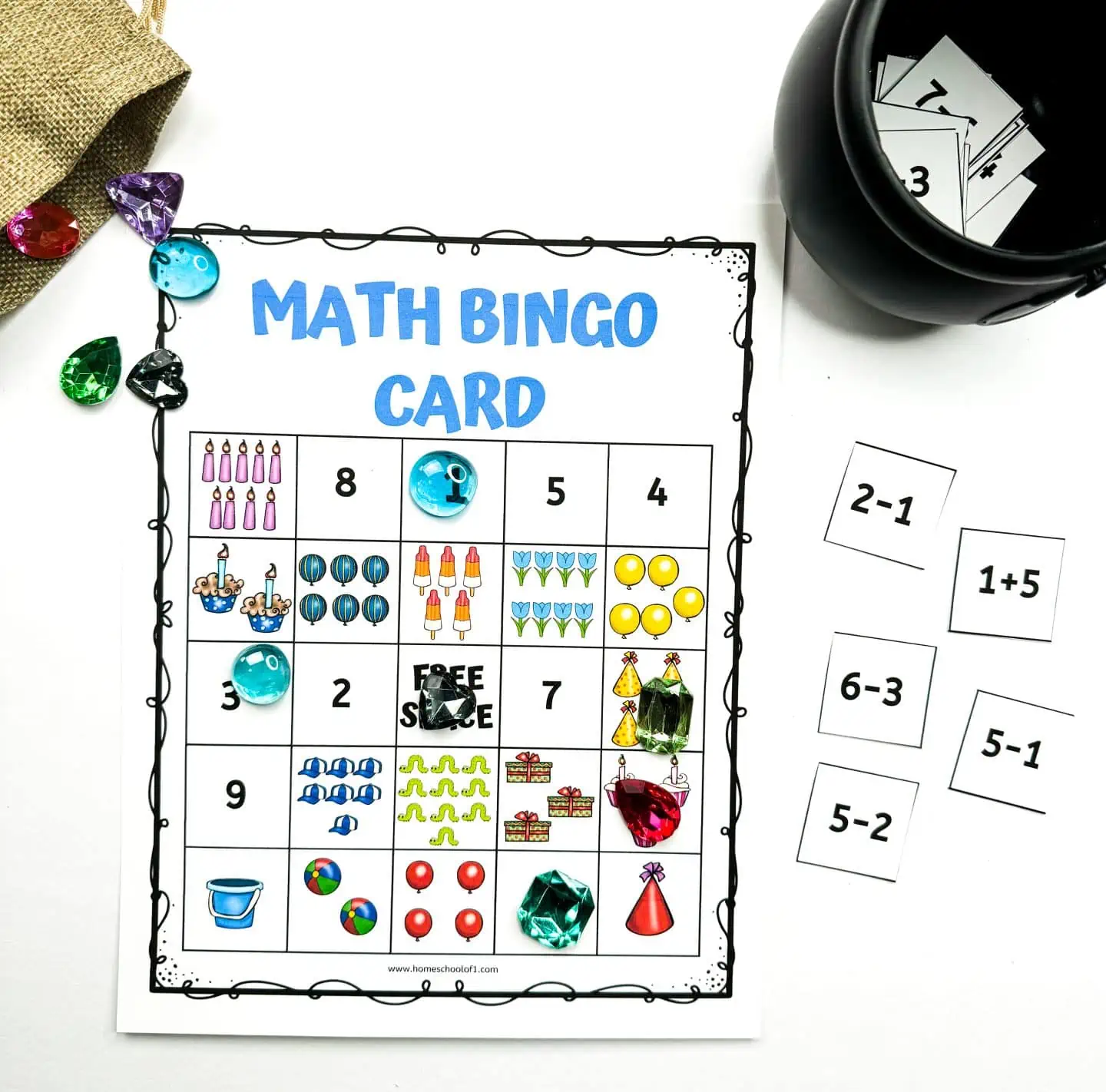 math bingo cards