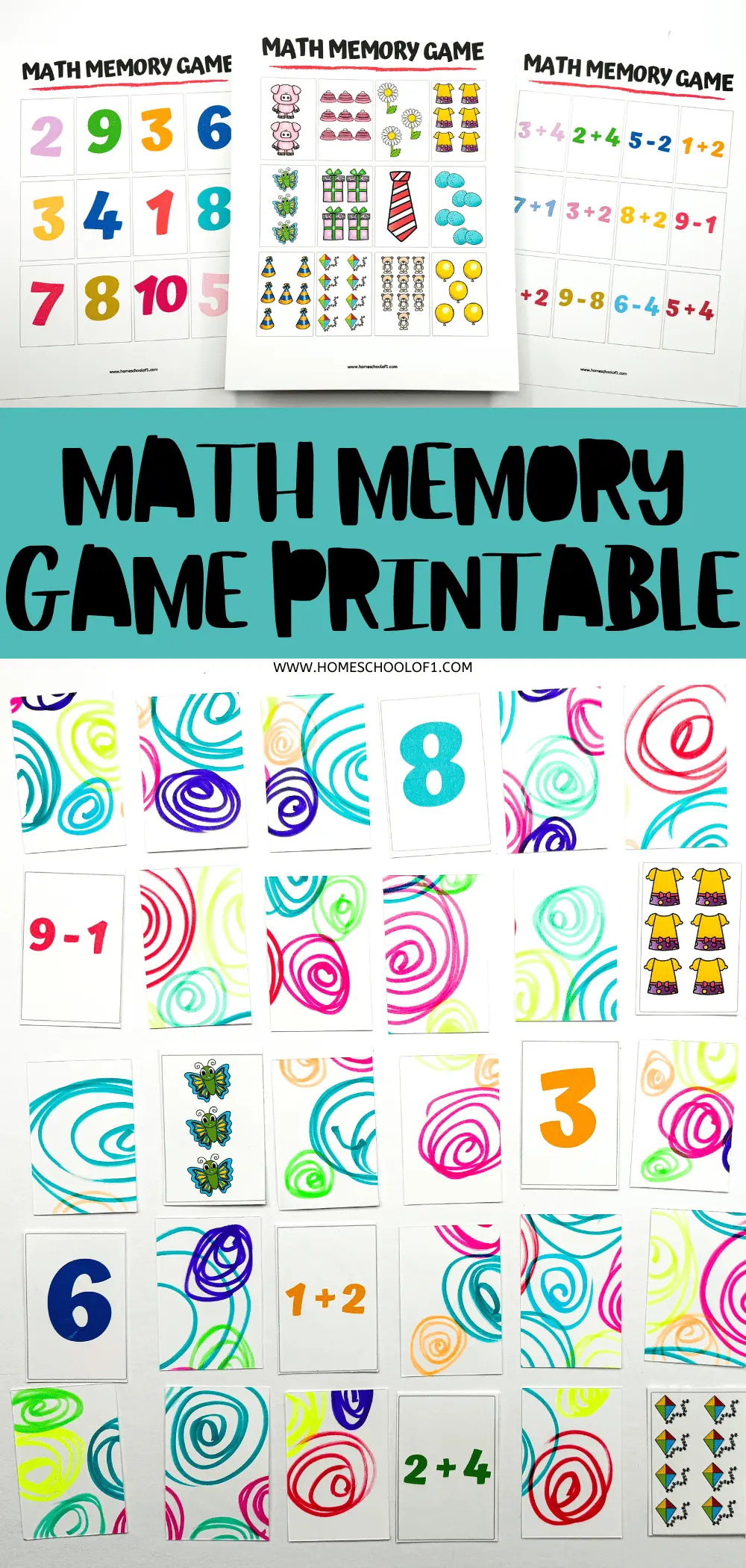 math memory game printable