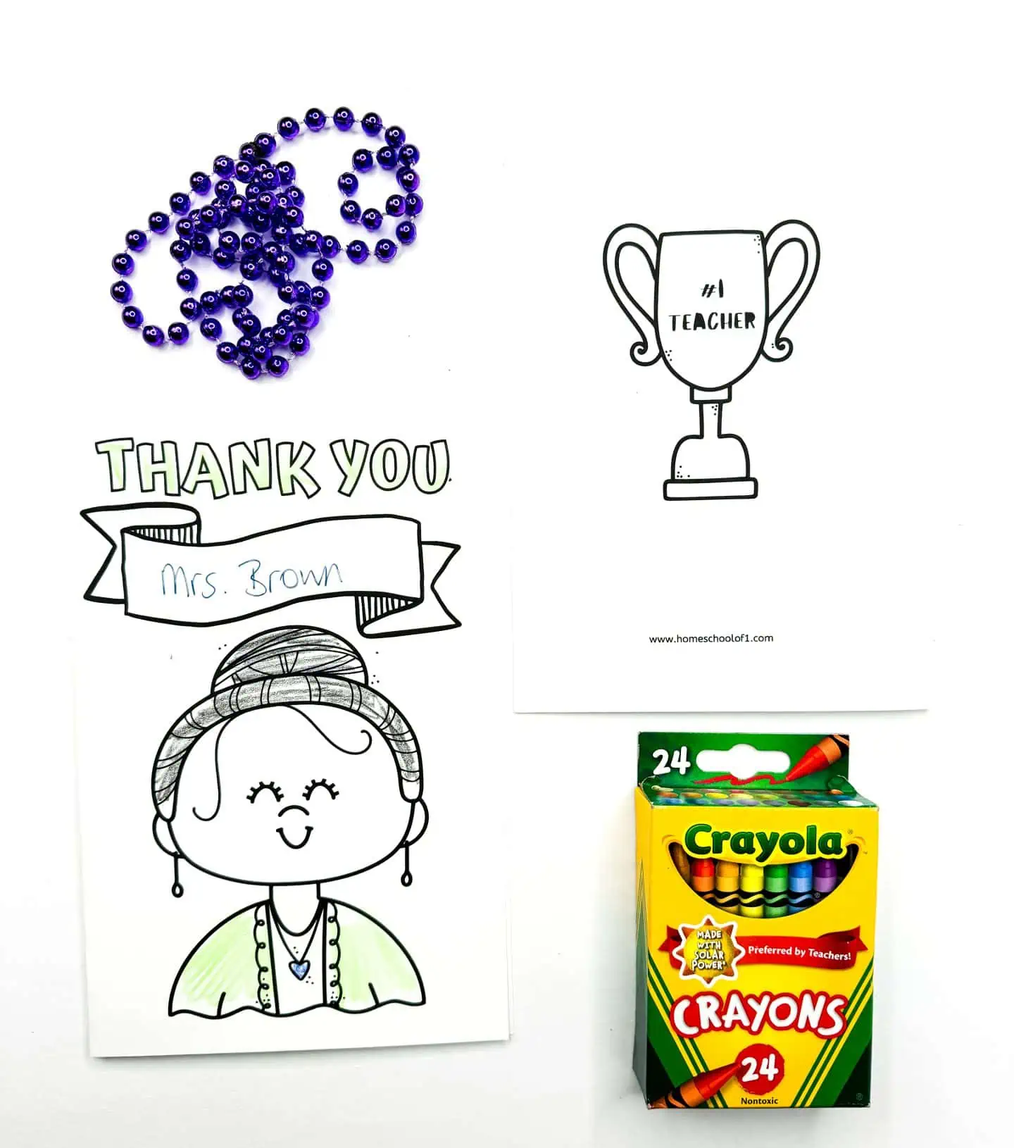 thank you teacher card to color