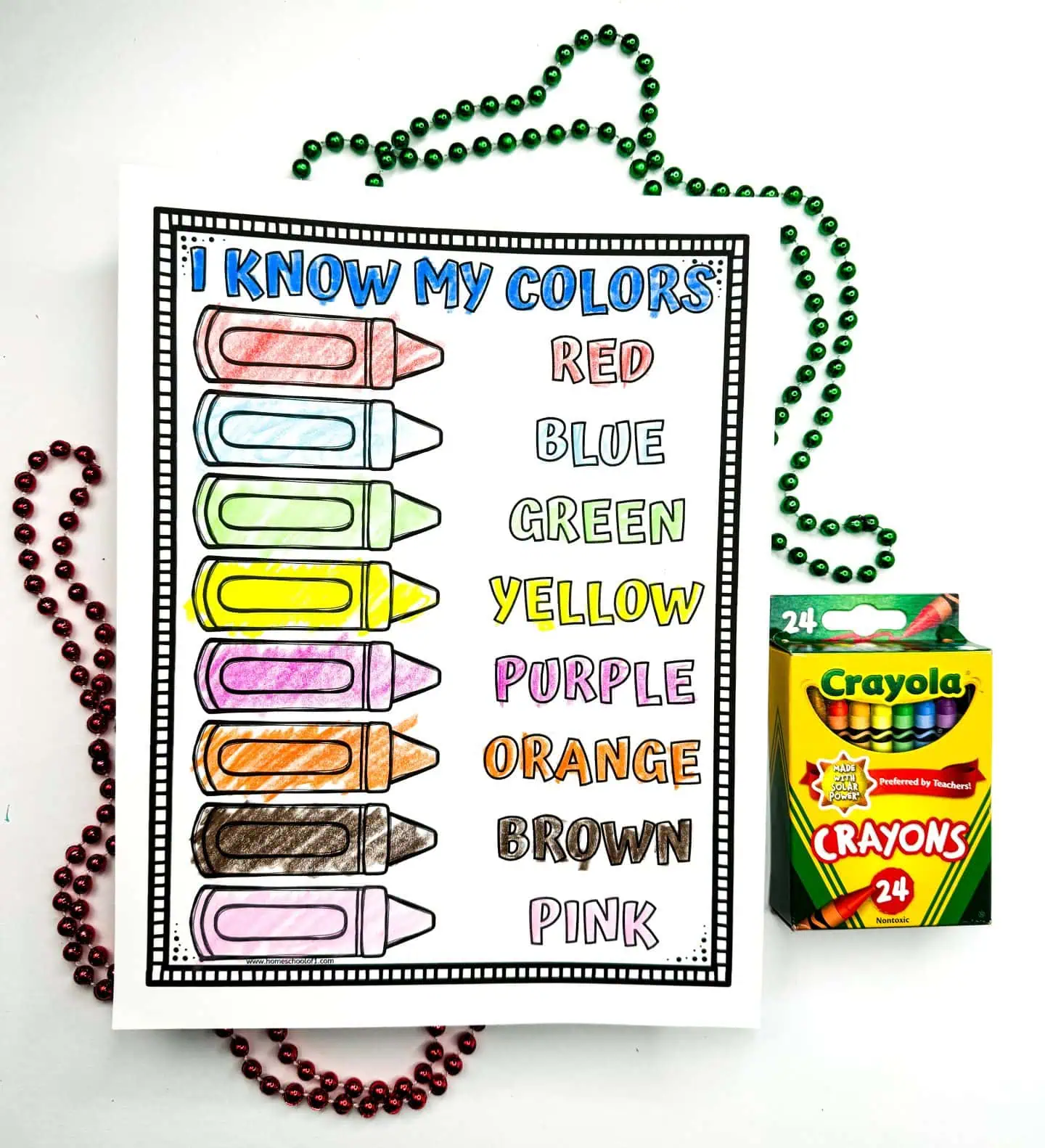 i know my colors crayons