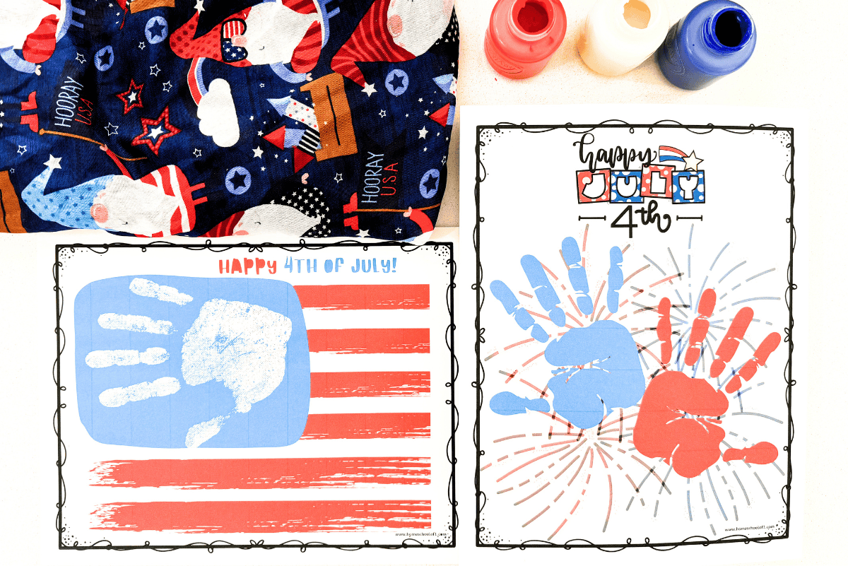 4TH OF JULY HANDPRINT ART