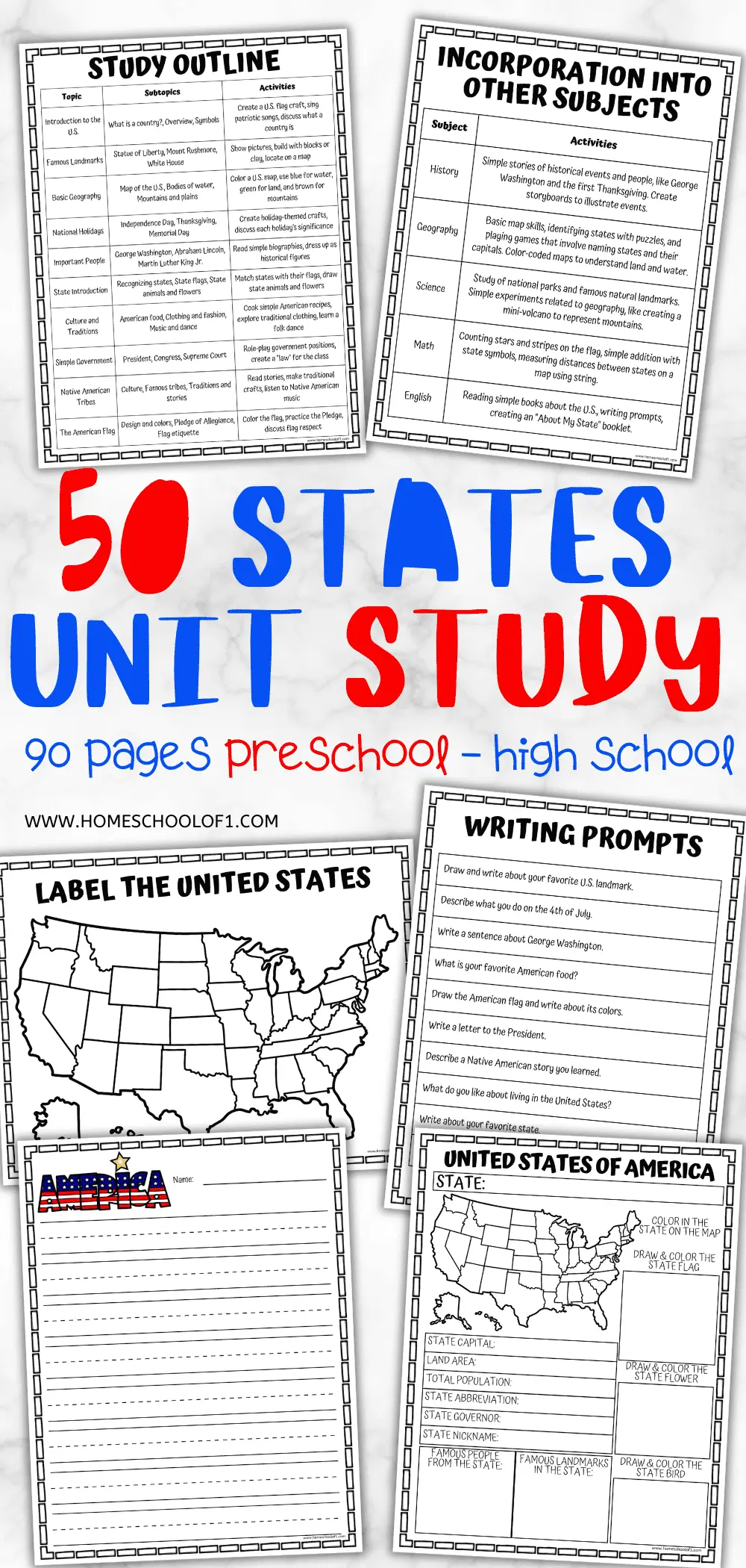 50 states unit study bundle