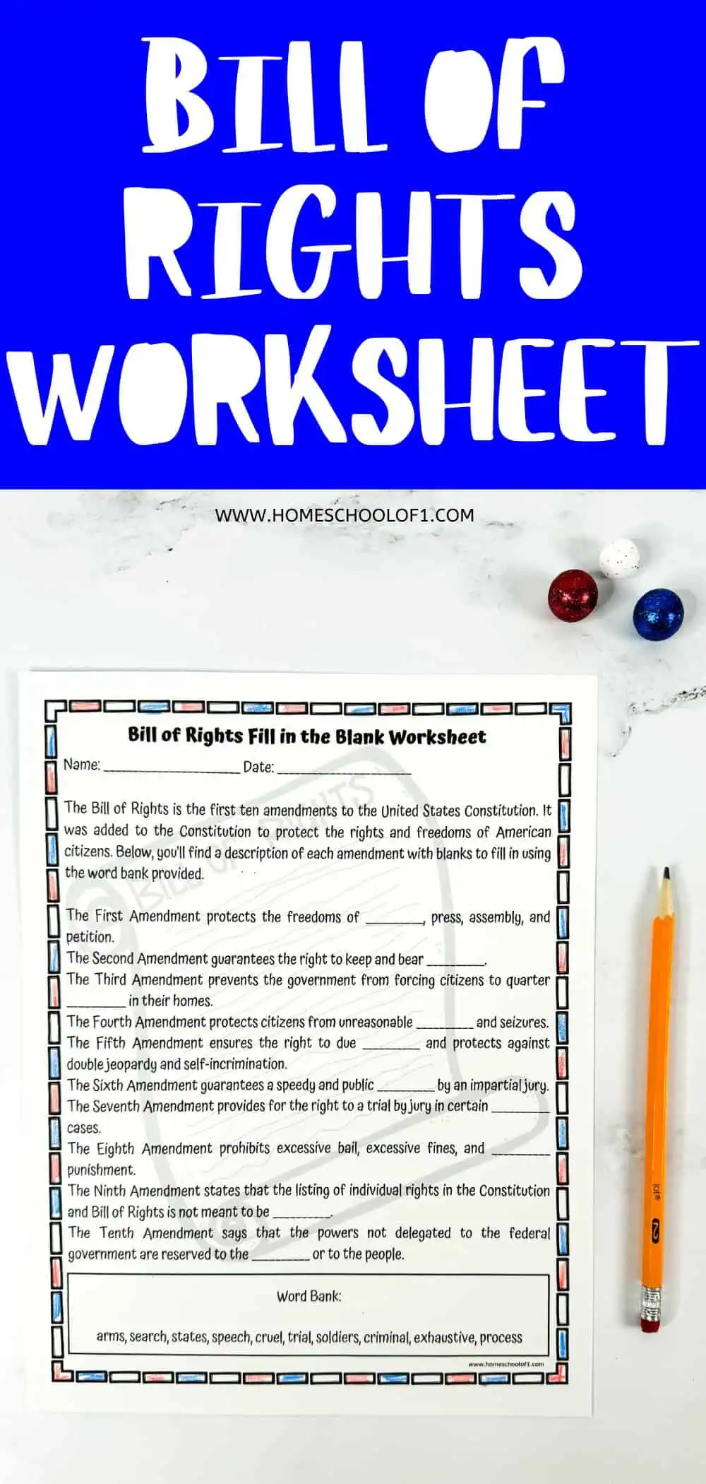 bill of rights worksheet