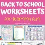 free back to school worksheets for learning fun