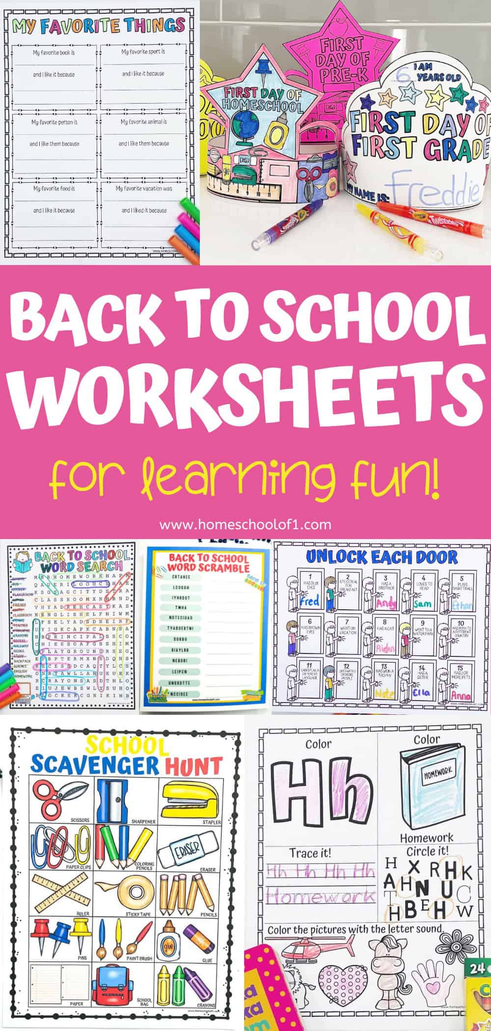 27 Free First Day of School Worksheets