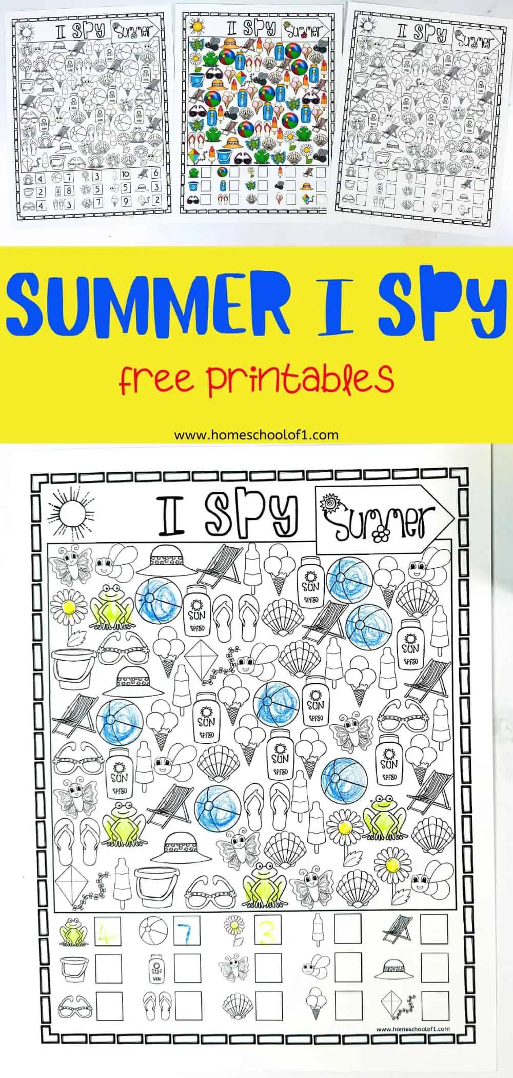 summer i spy worksheets