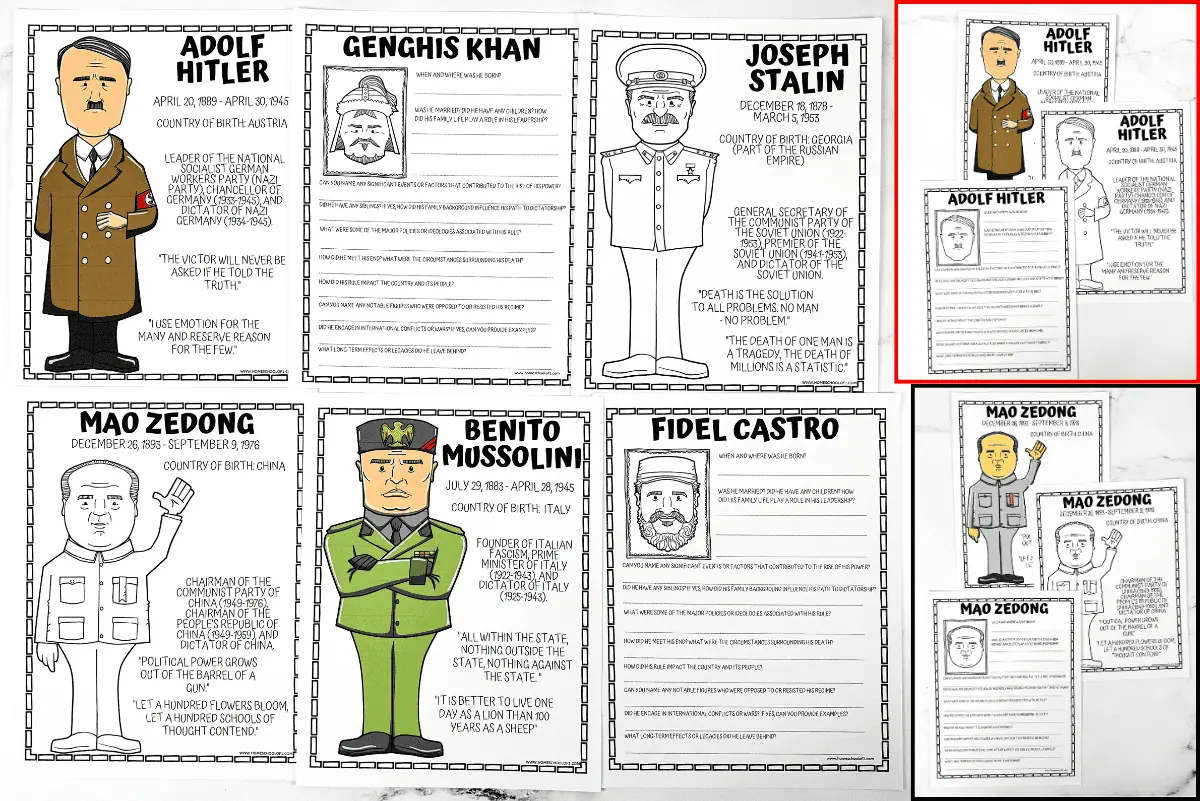 Dictatorship Worksheets