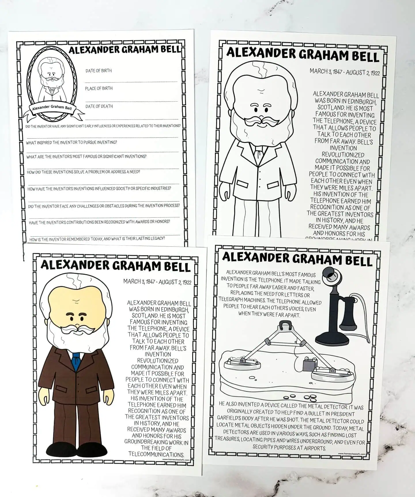 alexander graham bell worksheets