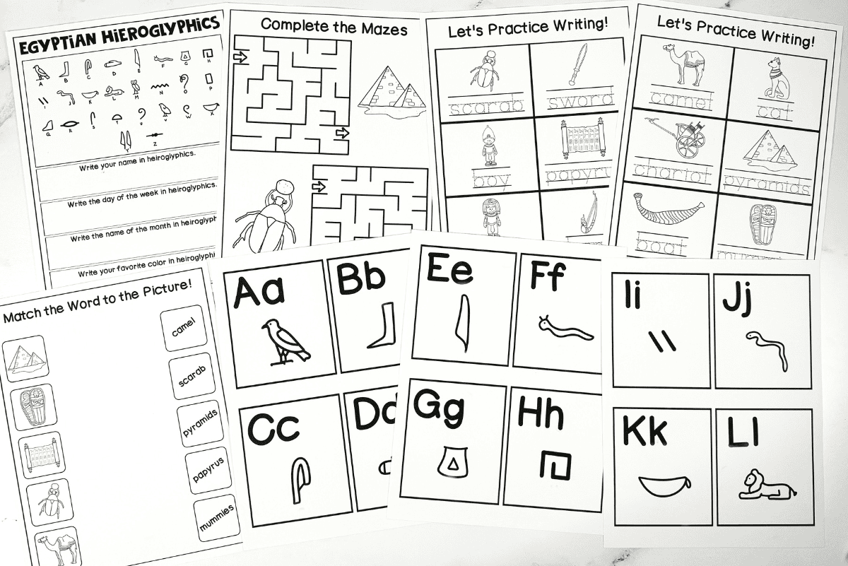 ancient egypt hieroglyphics worksheet