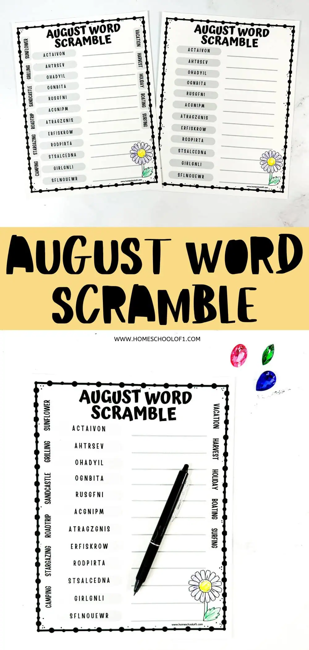 august word scramble