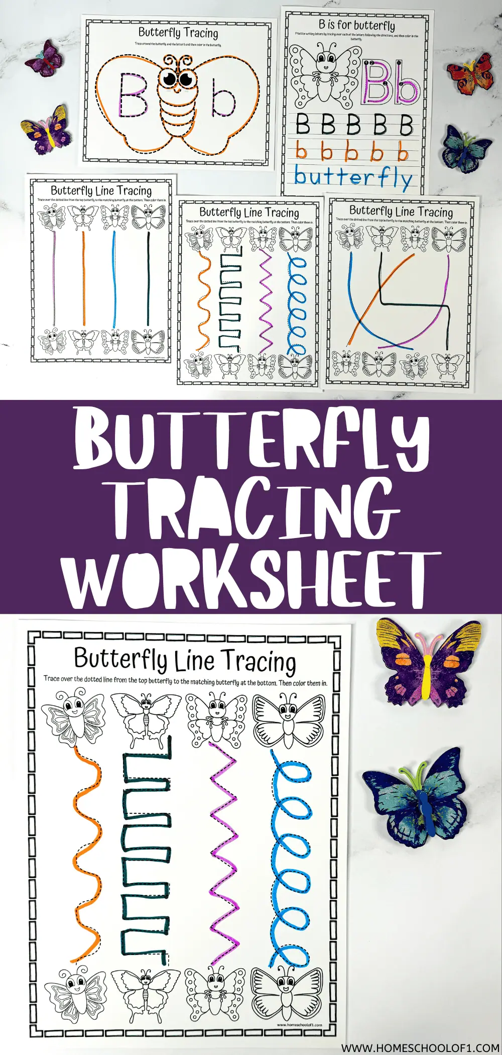 butterfly tracing worksheet