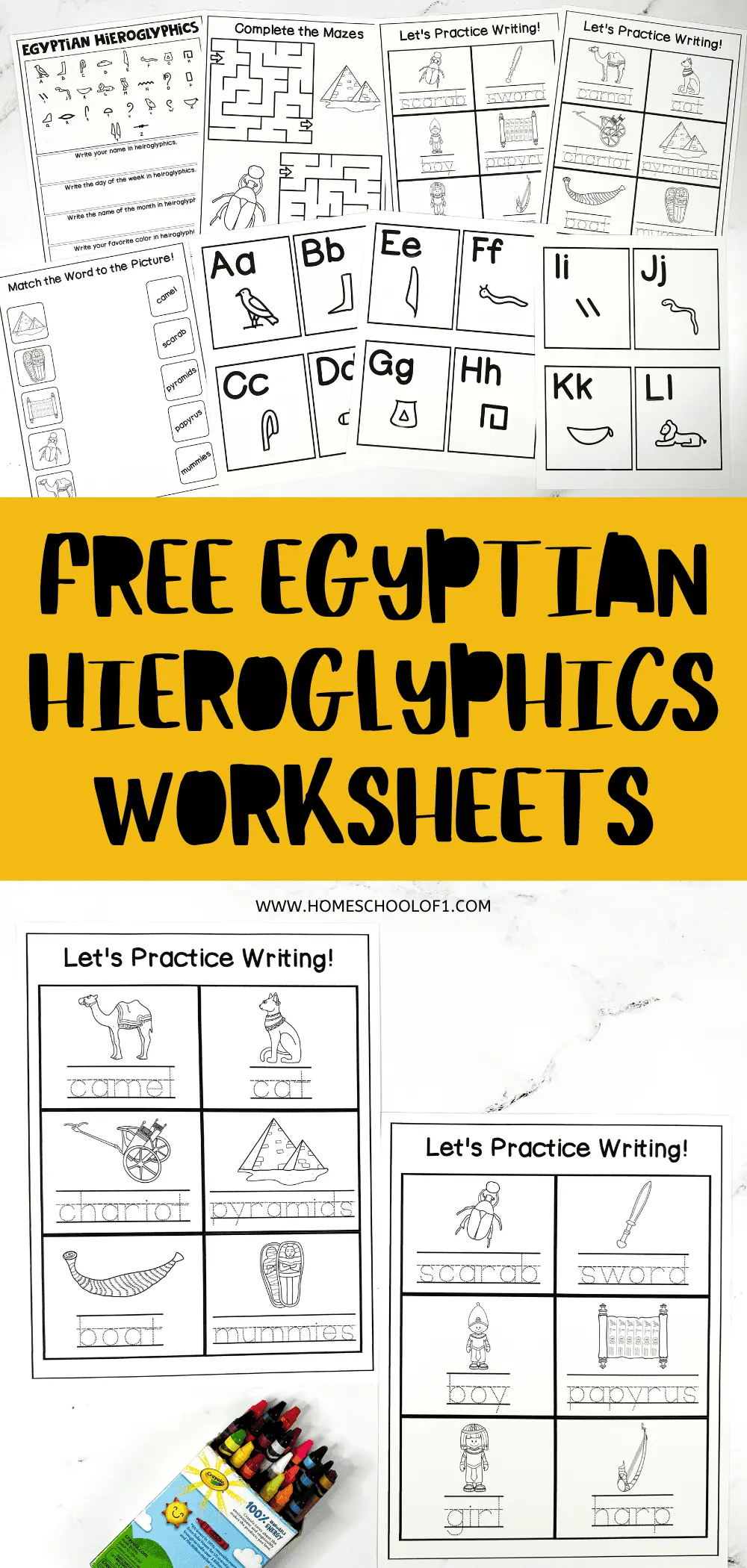 egyptian hieroglyphics worksheet