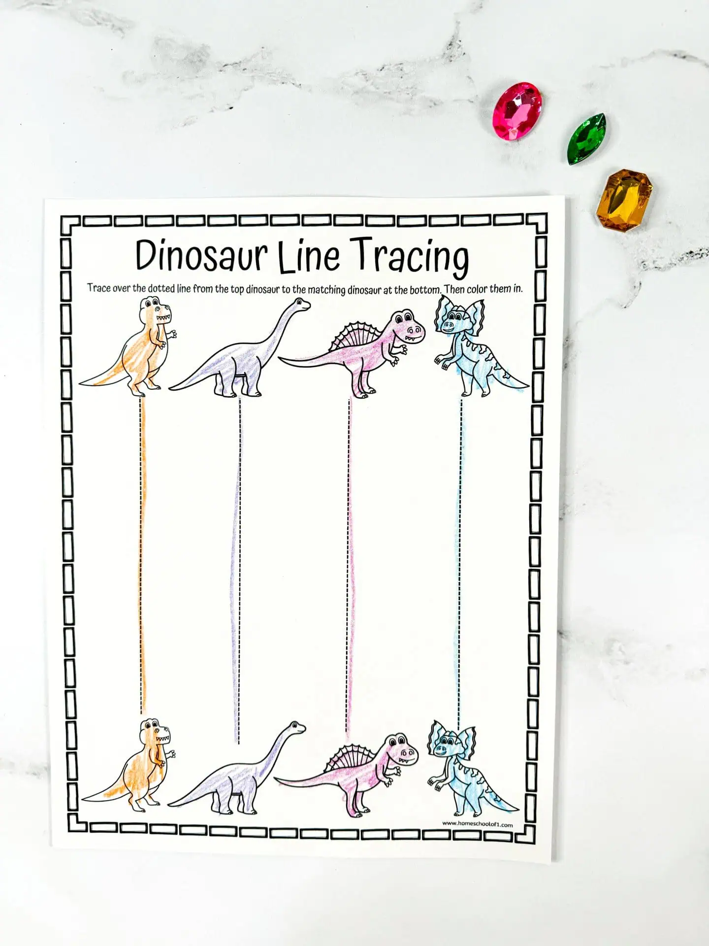 free dinosaur line tracing worksheet (2)