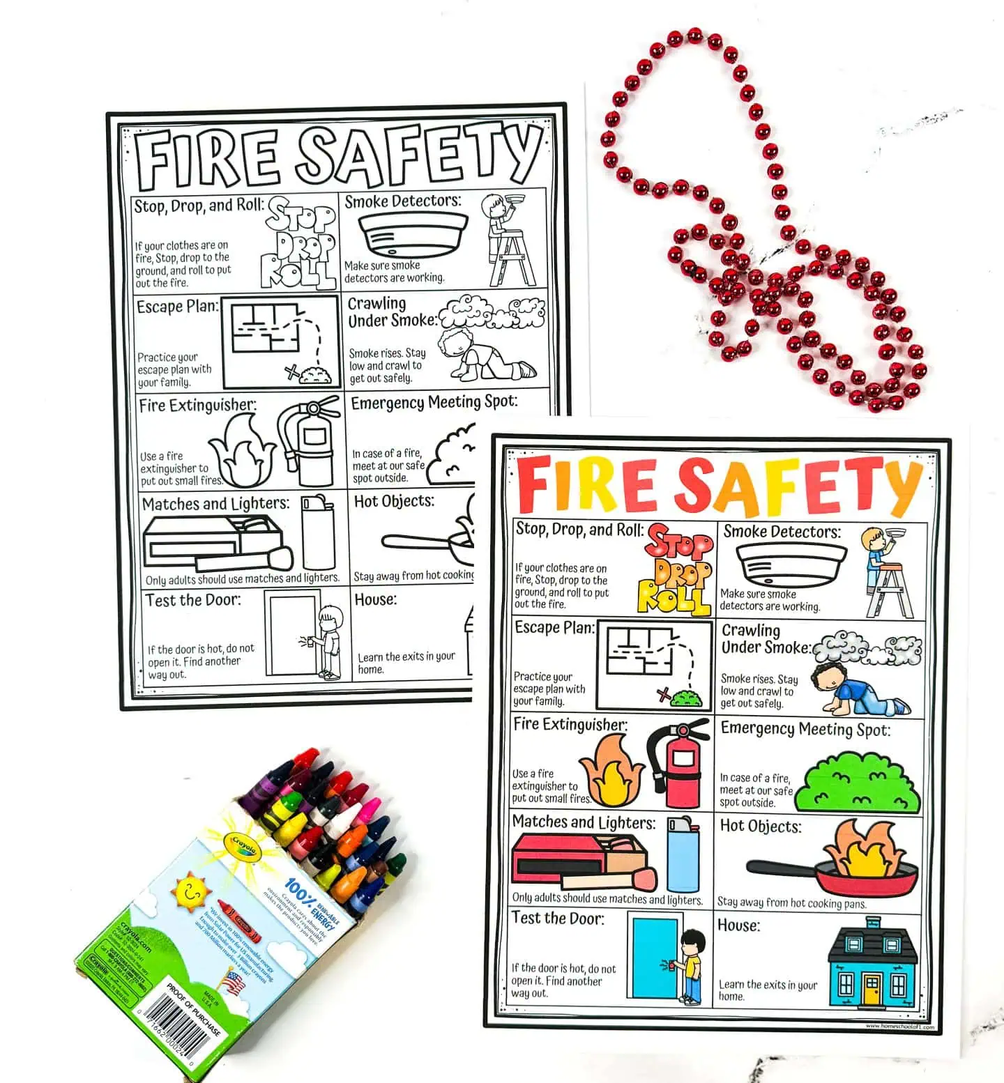 free fire safety coloring pag