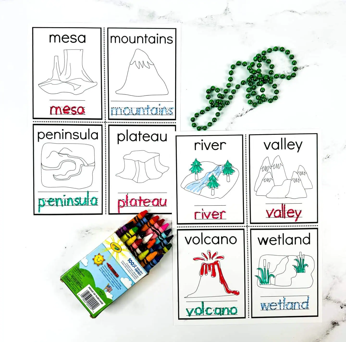 free printable landforms worksheets