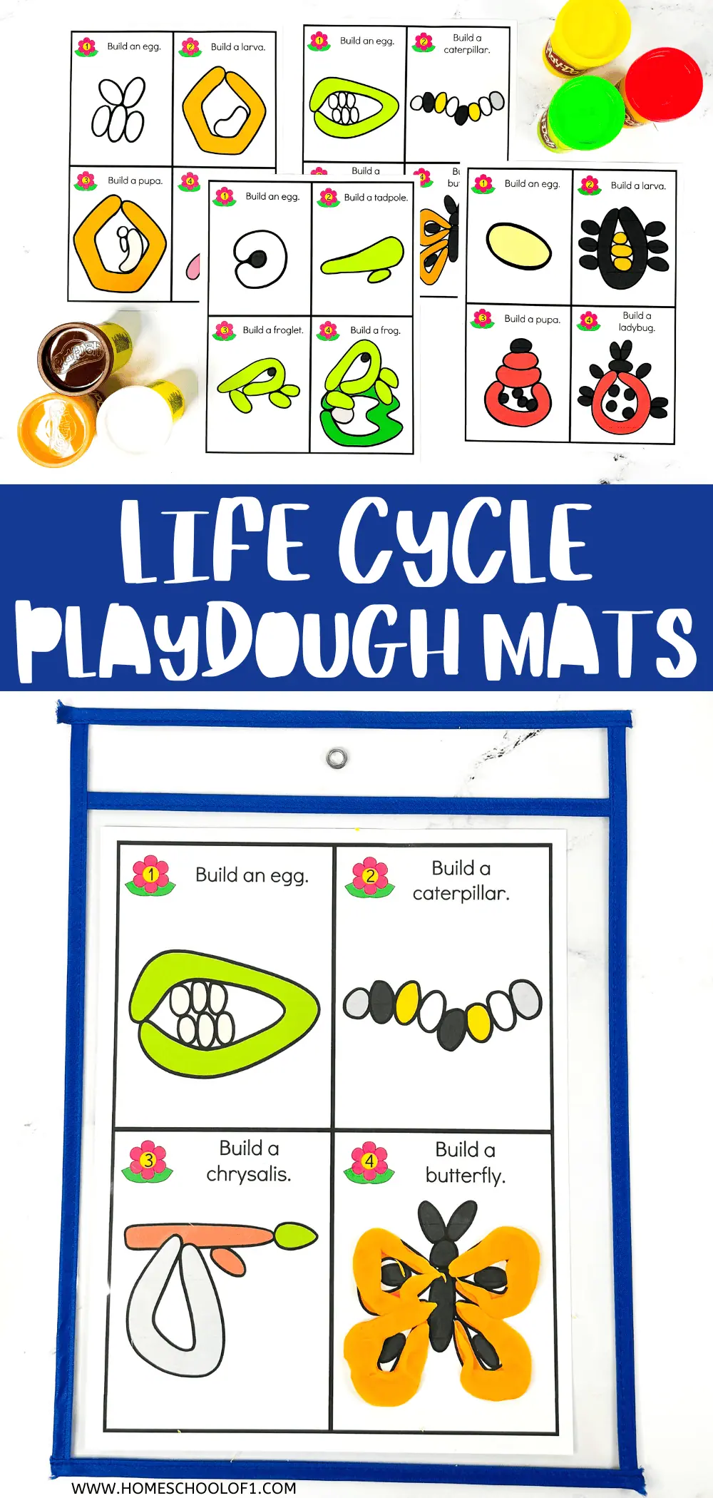 life cycle playdough mats