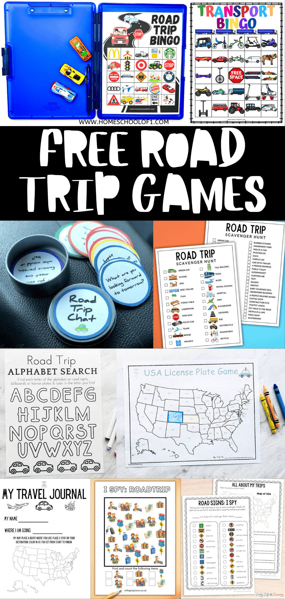 19 Free Printable Road Trip Games