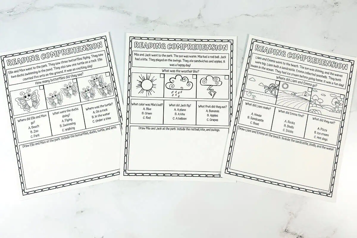 3 Free Summer Reading Worksheets For Kindergarteners