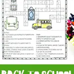 back to school crossword printable