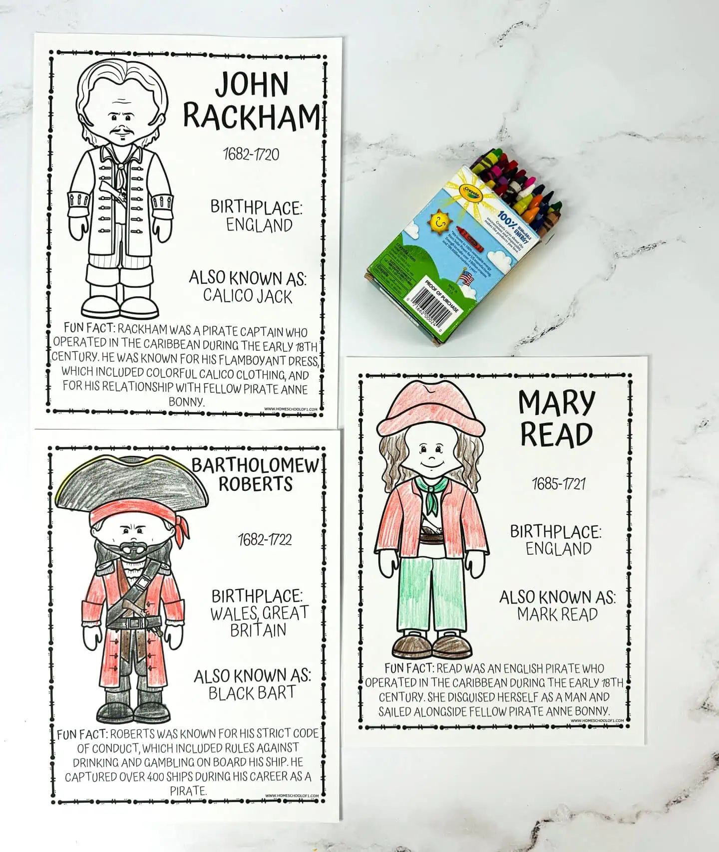 bartholemew roberts coloring page, john rackham coloring sheet, mary read coloring page