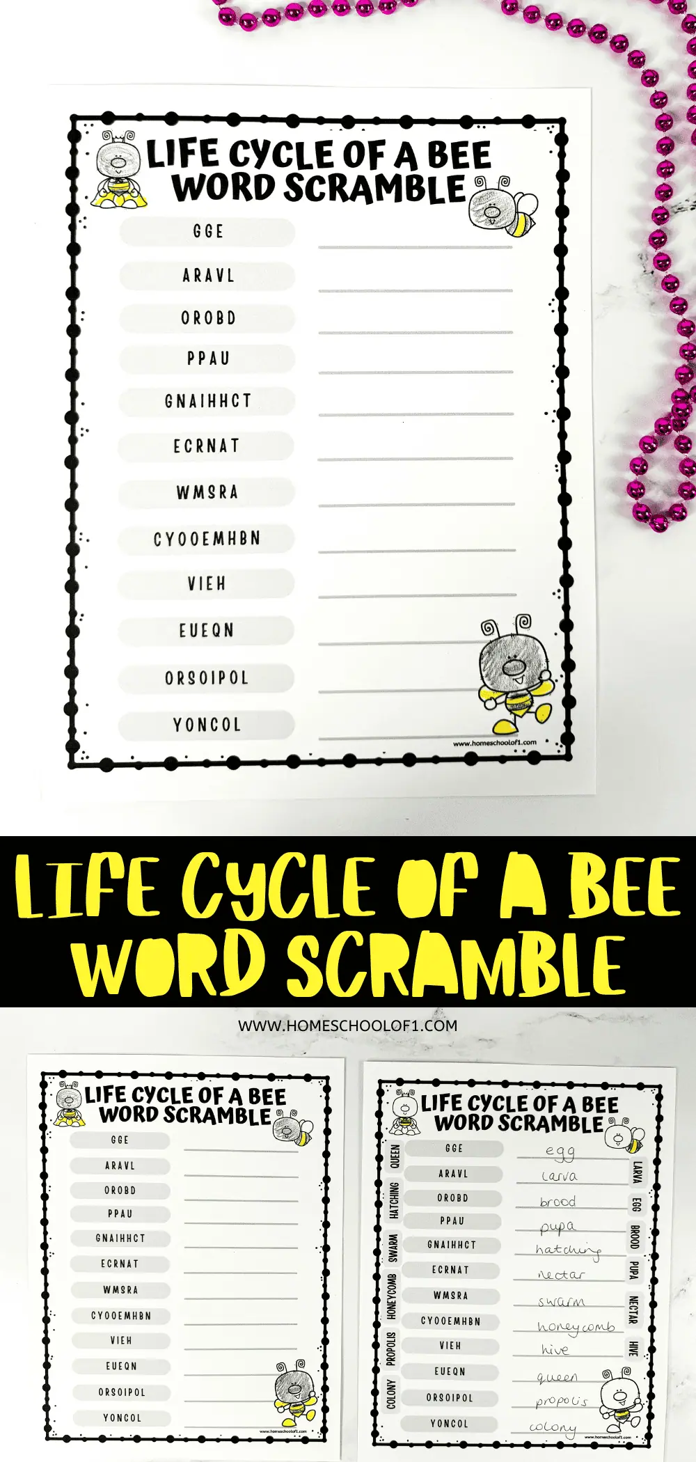 bee word scramble