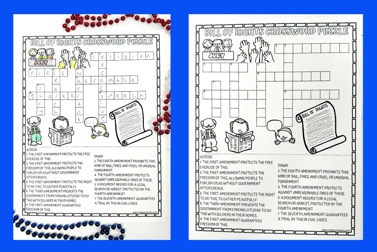 bill of rights crossword puzzle