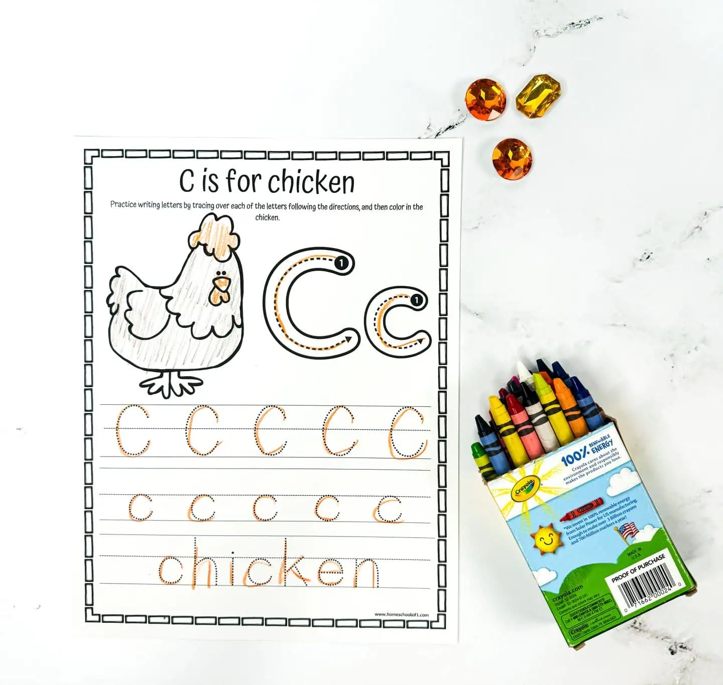 c is for chicken printable