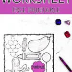 color purple worksheet for preschool