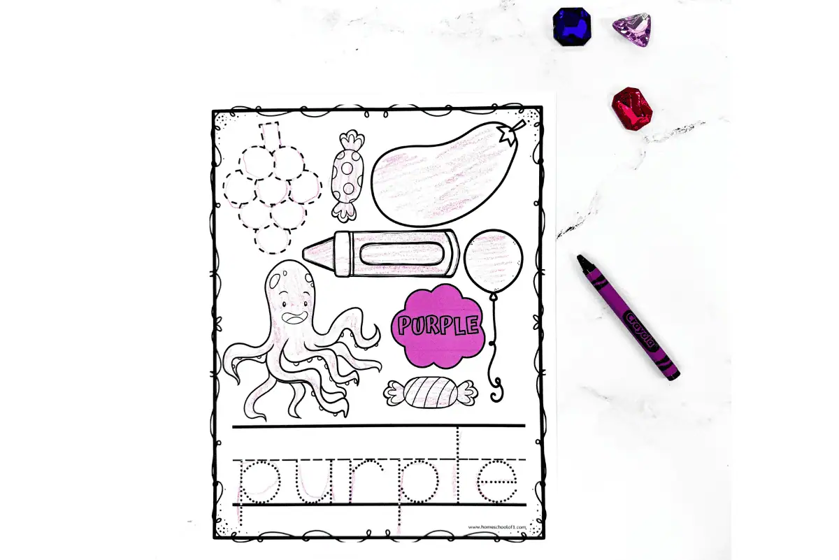 color purple worksheet