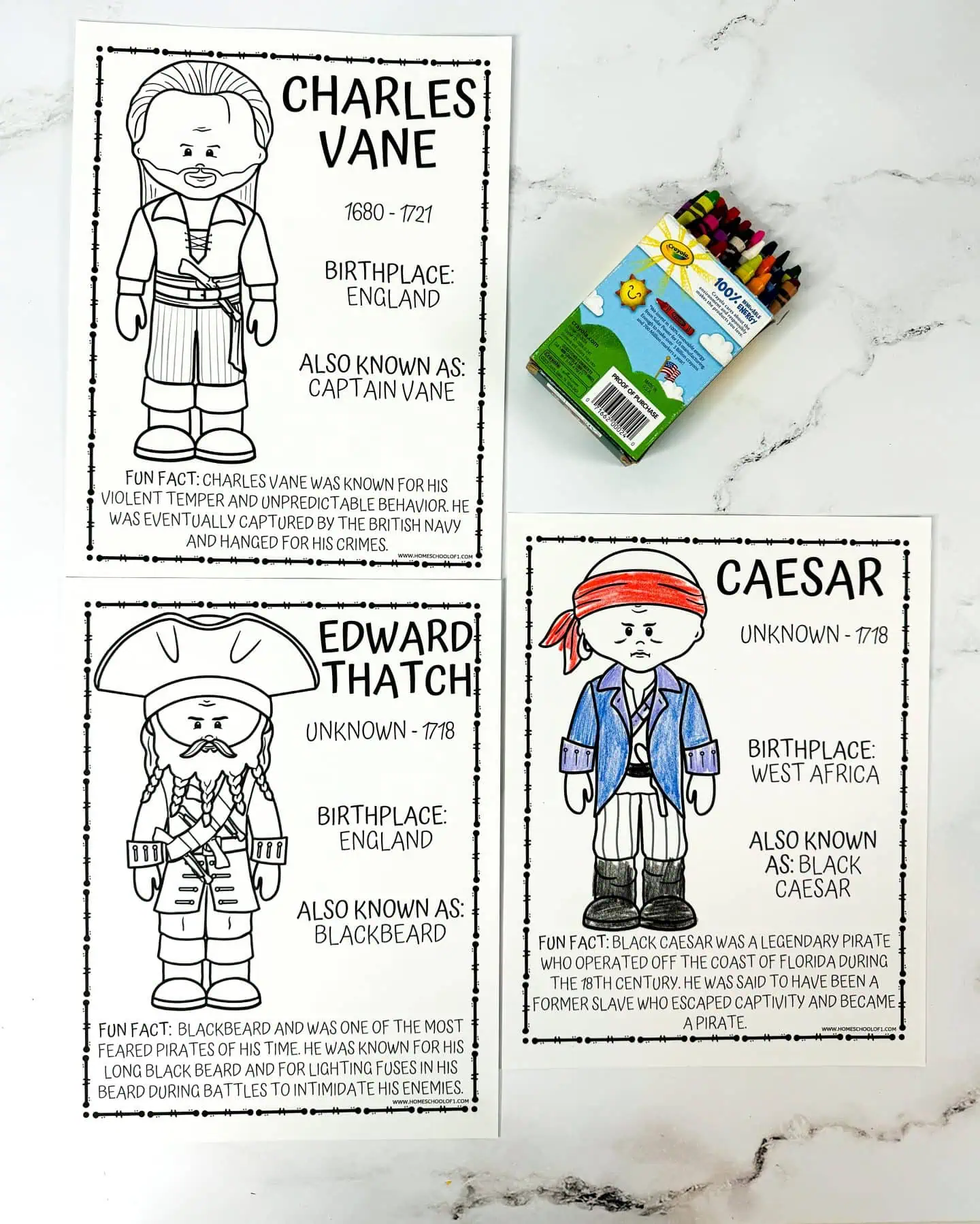 edward thatch coloring page, cesar coloring page. charles vane coloring sheet