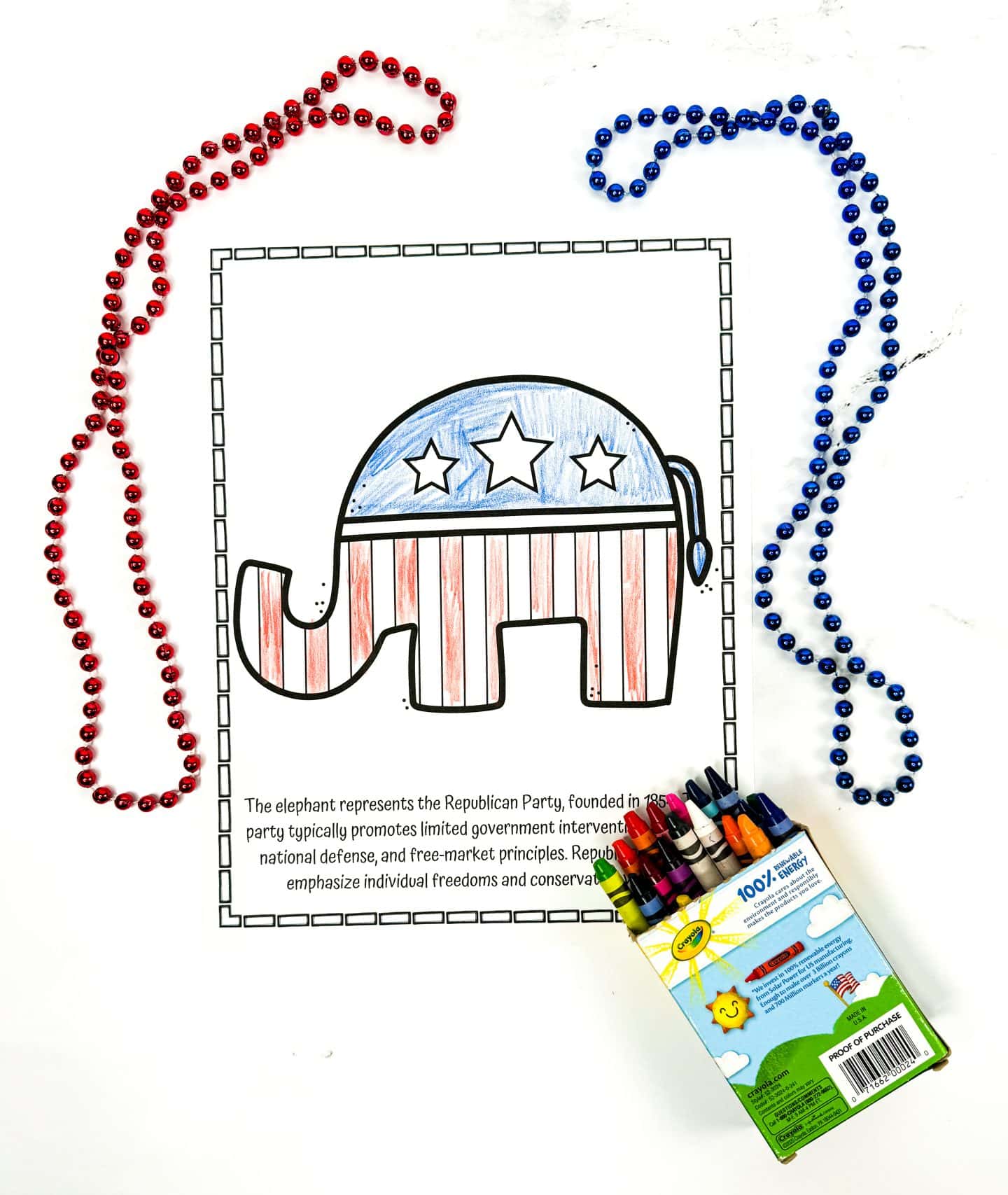 elephant republican party coloring page