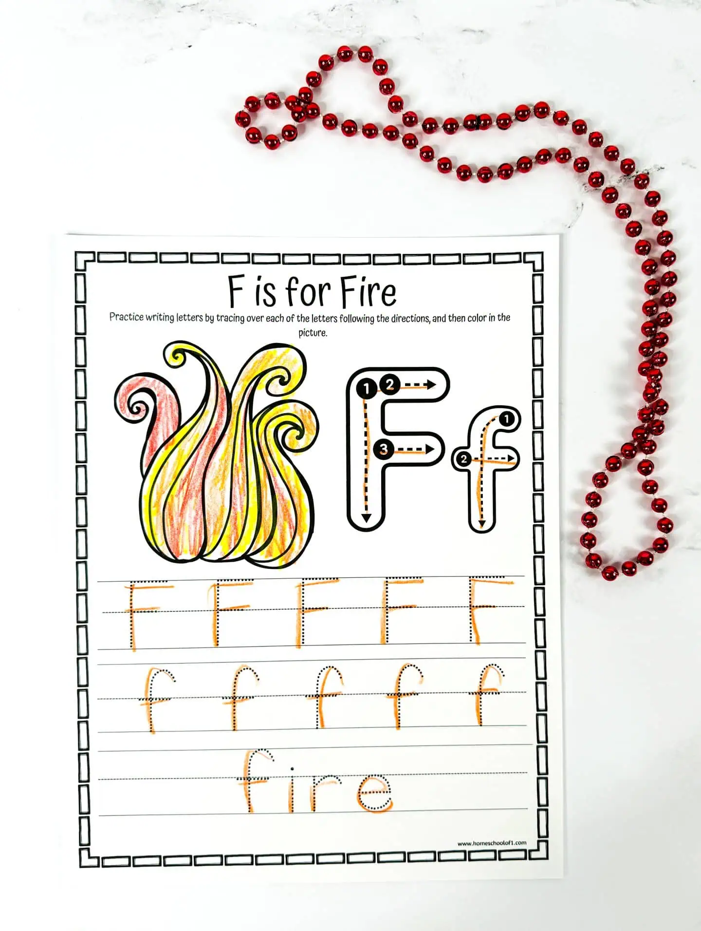 f is for fire handwriting