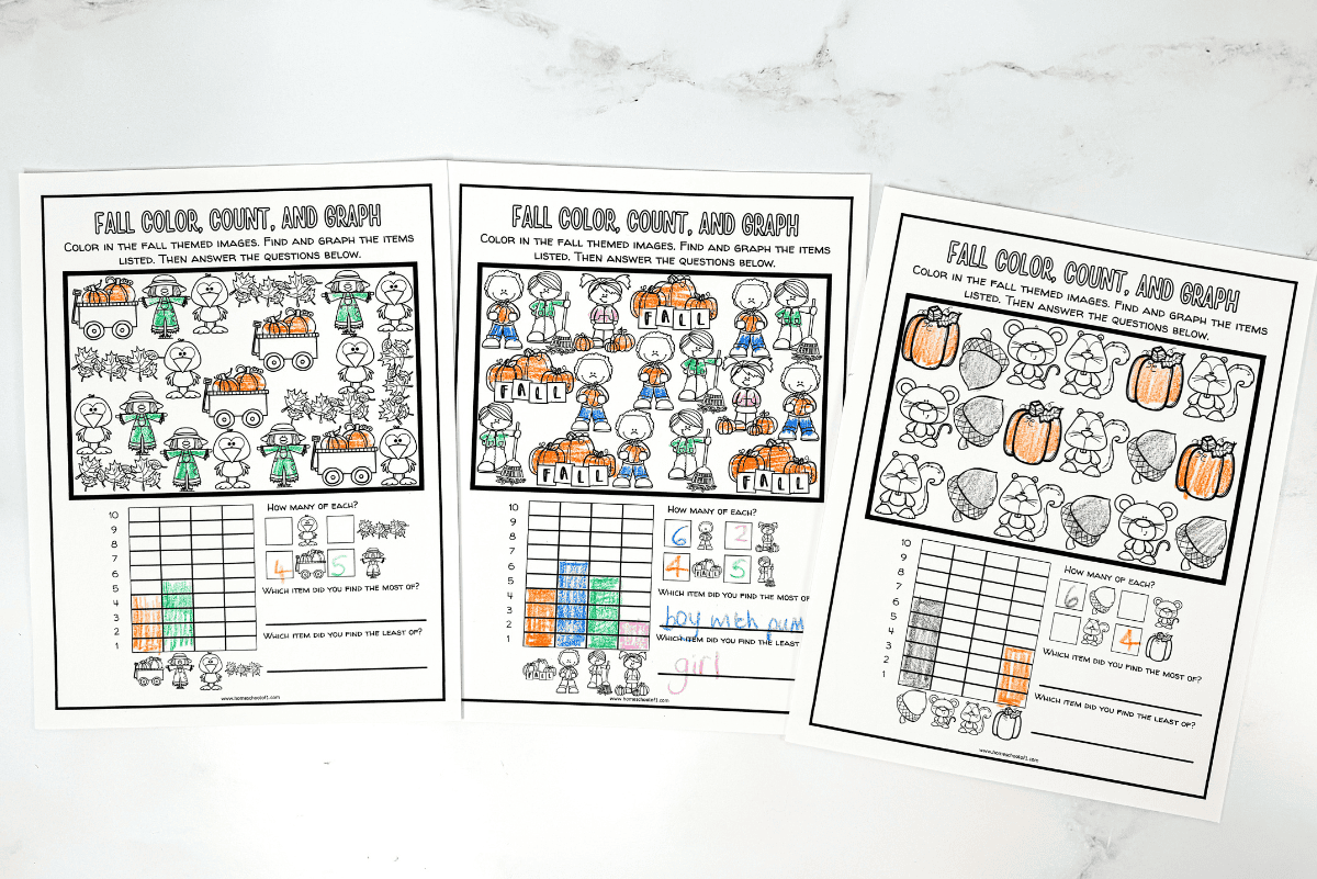 fall graph worksheets