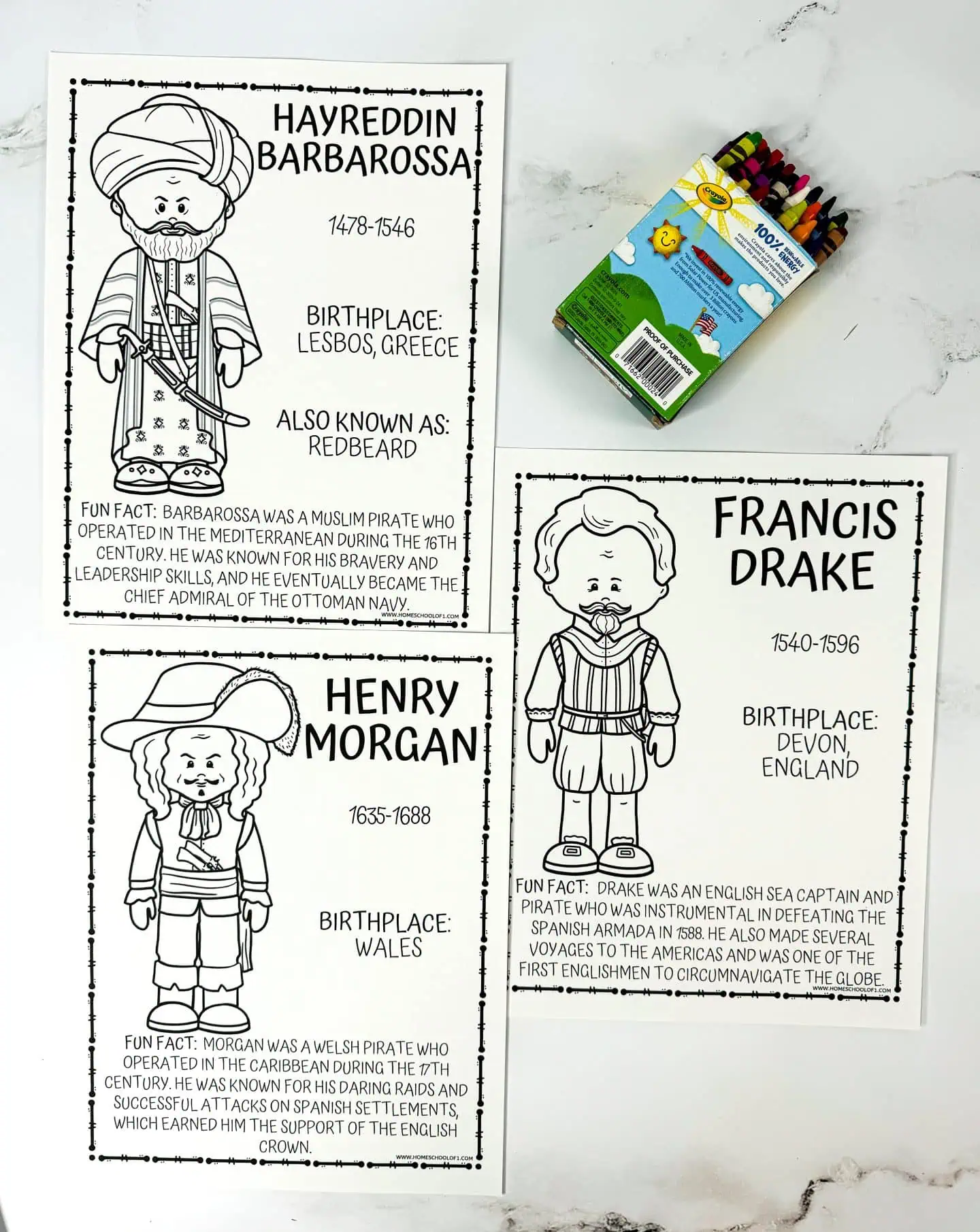 francis drake coloring page, henry morgan coloring sheet, hayreddin barbarossa coloring page