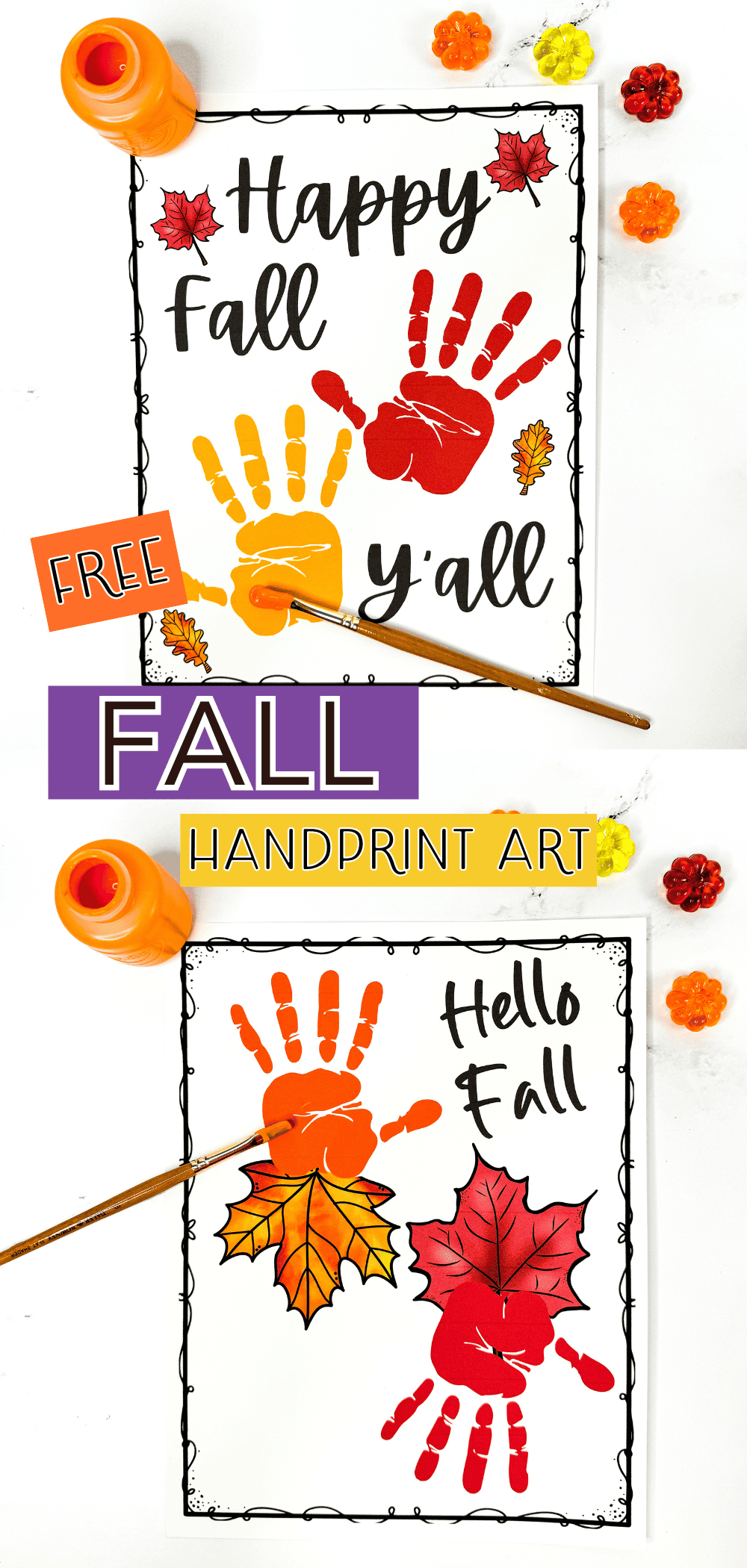 free fall handprint art