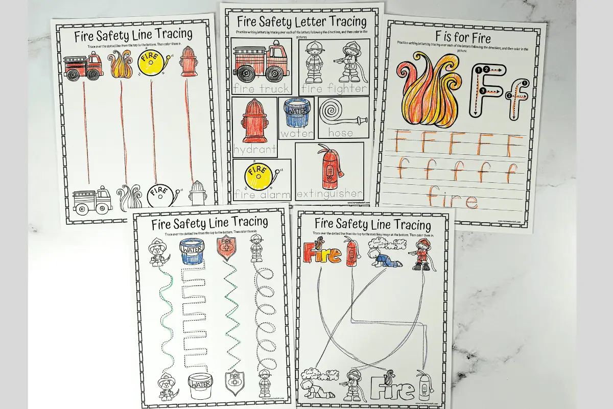 free fire safety tracing worksheets