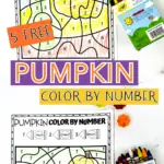 free pumpkin color by number