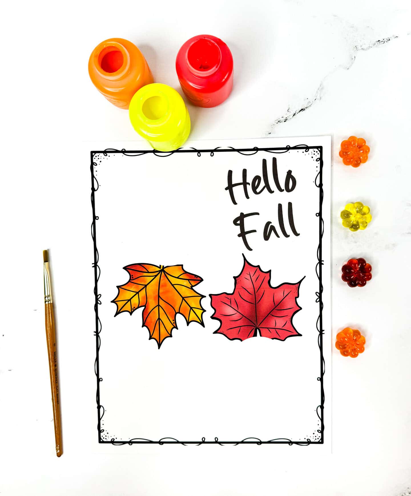 hello fall handprint template