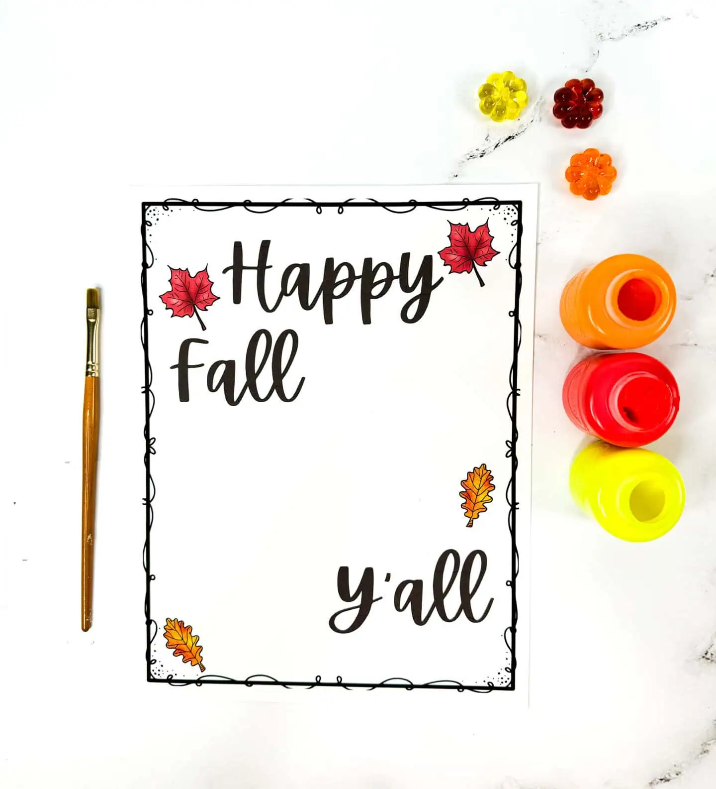 hello fall y'all handprint template