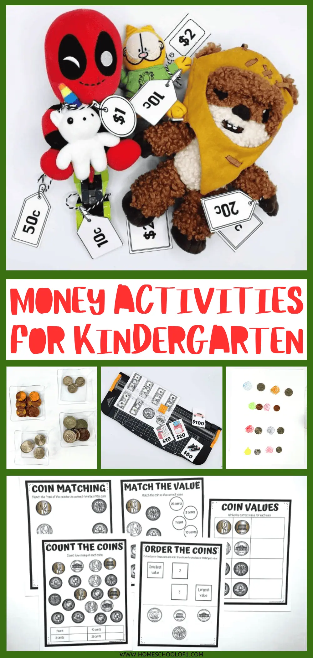 money activities for kindergarten