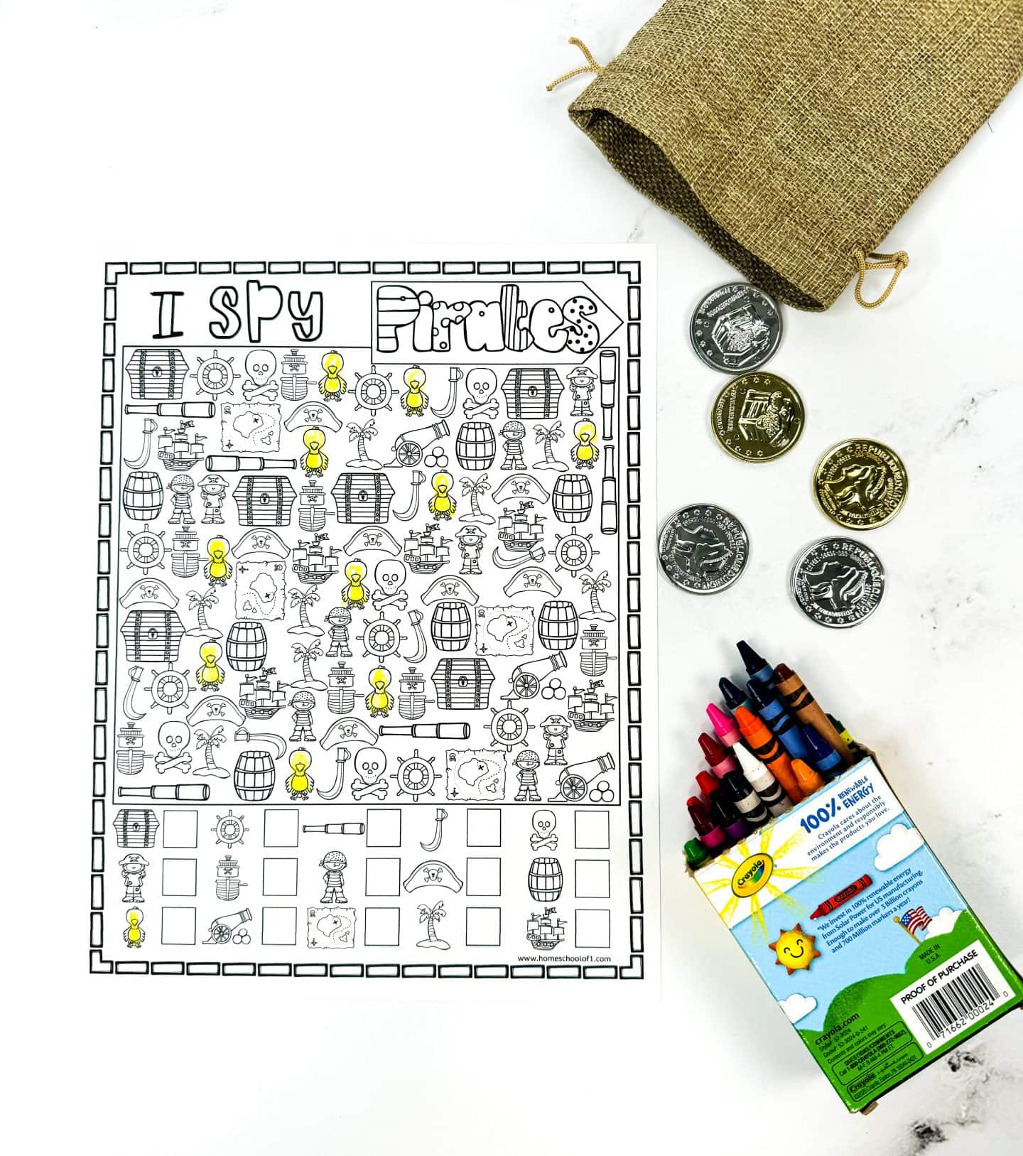 pirate i spy coloring page