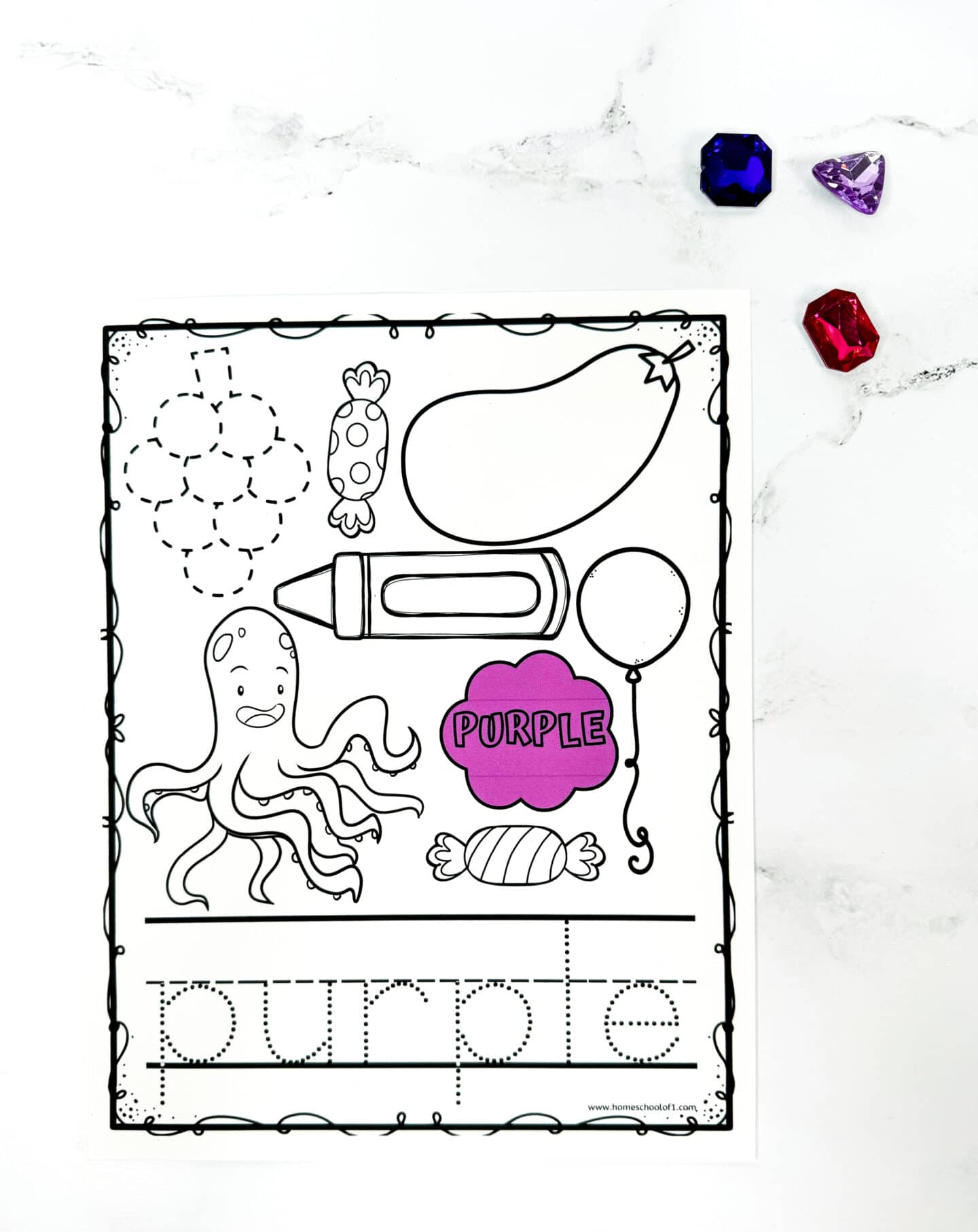 purple worksheet