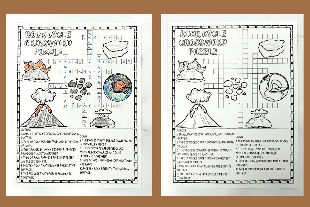 rock cycle crossword puzzle