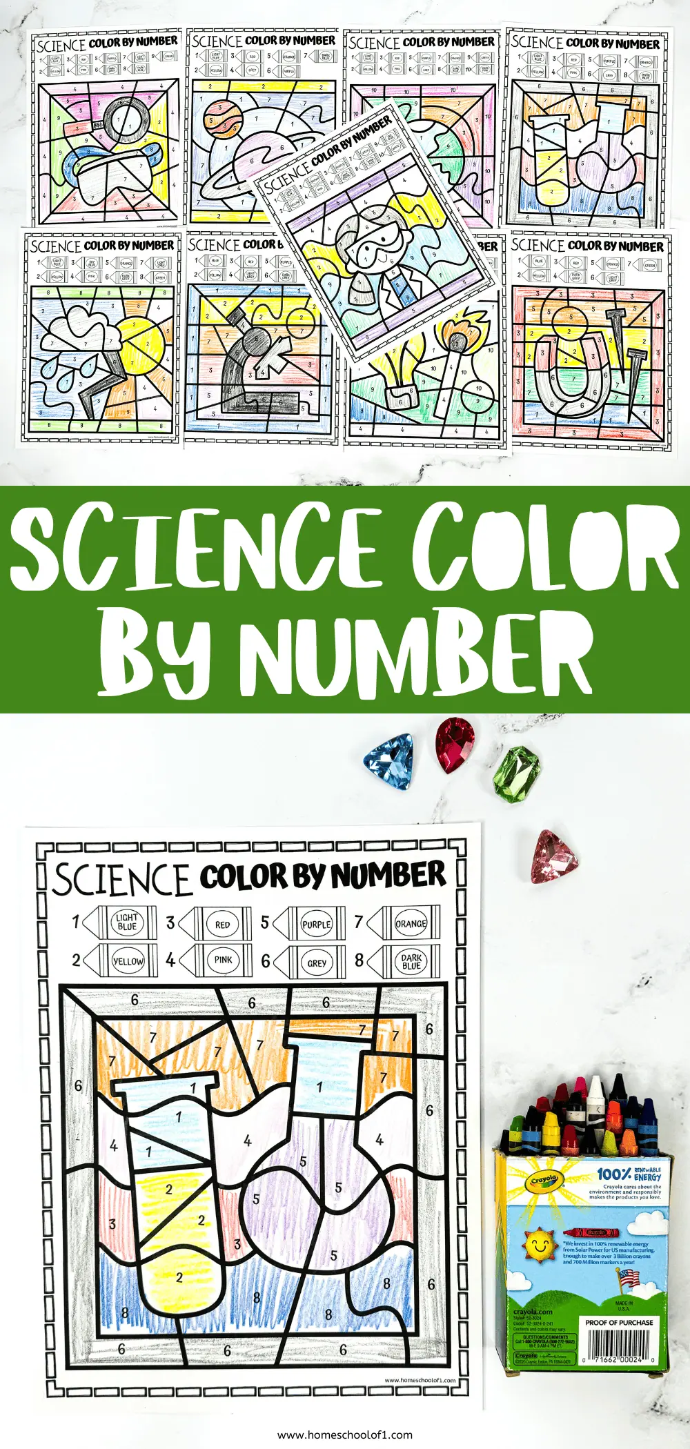 science color by number worksheets