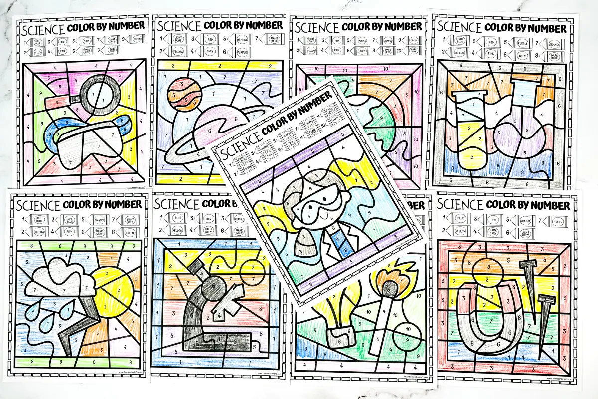 science color by number