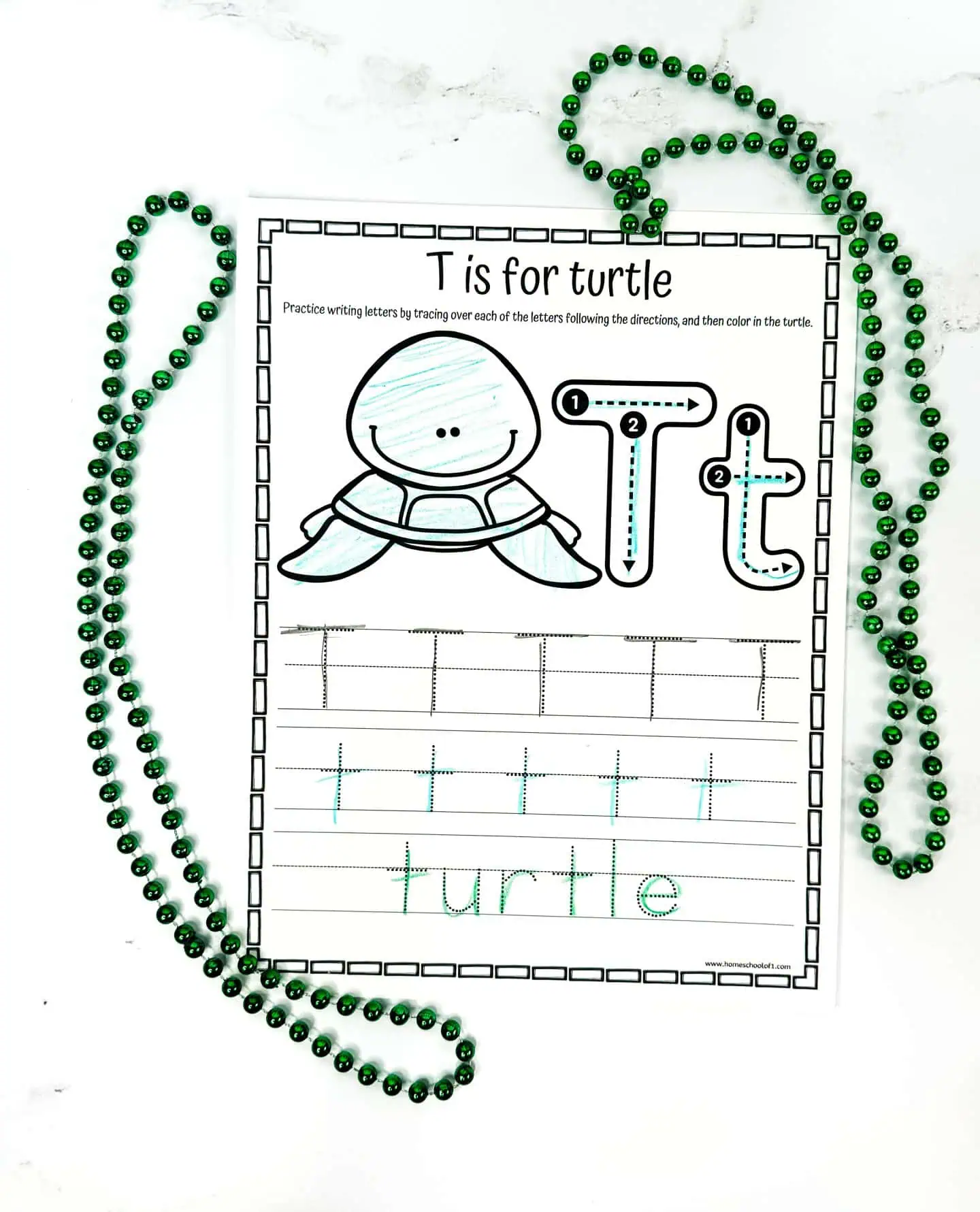 t is for turtle worksheet