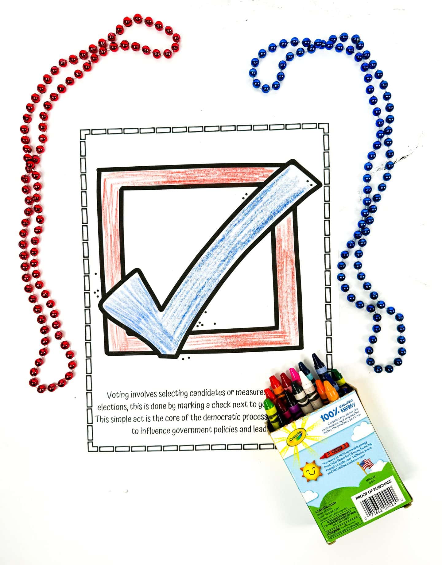 voting check mark coloring page