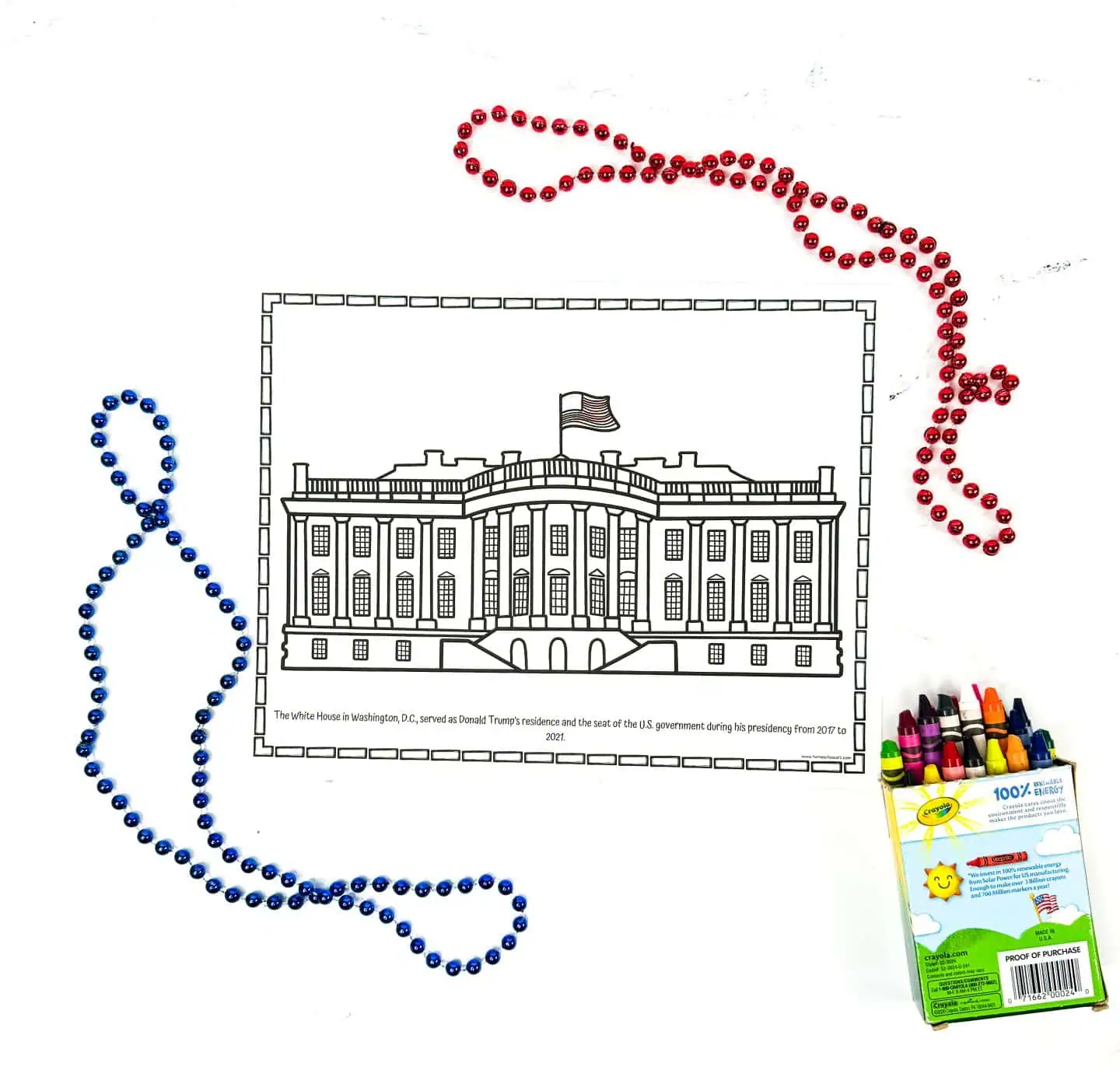 white house coloring sheet